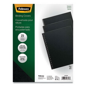 Fellowes FEL5224901 Futura Presentation Covers for Binding Systems, Opaque Black, 11 x 8.5, Unpunched, 25/Pack