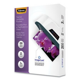 Fellowes FEL5244101 ImageLast Laminating Pouches with UV Protection, 3 mil, 9" x 11.5", Clear, 200/Pack