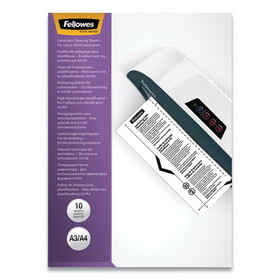 Fellowes FEL5320603 Laminator Cleaning Sheets, 3-10mil, 8 1/2 X 11, 10/pack