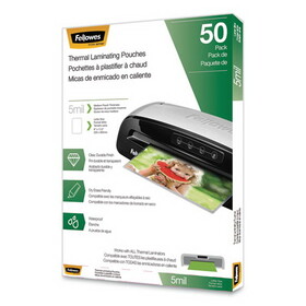 Fellowes FEL5744501 Thermal Laminating Pouches, 5 mil, 9" x 11.5", Matte Clear, 50/Pack
