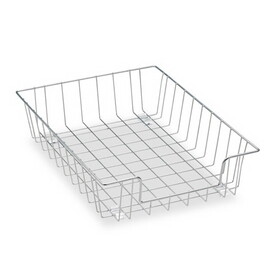 Fellowes FEL60012 Wire Desk Tray Organizer, 1 Section, Letter Size Files, 10" x 14.13" x 3", Silver