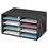 Bankers Box FEL6170301 Decorative Sorter, 8 Letter Compartments, 19.5 x 12.38 x 10.25, Black/Gray Pinstripe, Price/EA