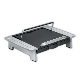Fellowes FEL8036601 Office Suites Monitor Riser Plus, 19.88" x 14.06" x 4" to 6.5", Black/Silver, Supports 80 lbs