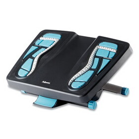 Fellowes FEL8068001 Energizer Foot Support, 17.88w x 13.25d x 4 to 6.5h, Charcoal/Blue/Gray