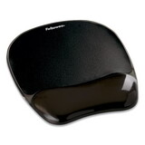 Fellowes FEL9112101 Gel Crystals Mouse Pad with Wrist Rest, 7.87 x 9.18, Black