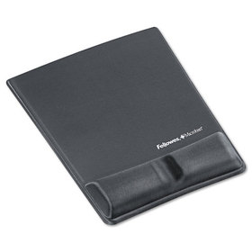 Fellowes FEL9184001 Memory Foam Wrist Support with Attached Mouse Pad, 8.25 x 9.87, Graphite