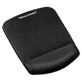 Fellowes FEL9252001 PlushTouch Mouse Pad with Wrist Rest, 7.25 x 9.37, Black