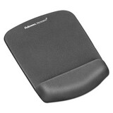 Fellowes FEL9252201 Plushtouch Mouse Pad With Wrist Rest, Foam, Graphite, 7 1/4 X 9-3/8