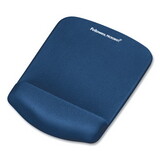Fellowes FEL9287301 PlushTouch Mouse Pad with Wrist Rest, 7.25 x 9.37, Blue
