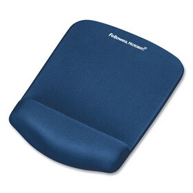 Fellowes FEL9287301 Plushtouch Mouse Pad With Wrist Rest, Foam, Blue, 7 1/4 X 9-3/8