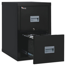 Fireking FIR2P1825CBL Patriot by FireKing Insulated Fire File, 1-Hour Fire Protection, 2 Legal/Letter File Drawers, Black, 17.75" x 25" x 27.75"
