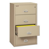 FireKing FIR43122CPA Insulated Lateral File, 4 Legal/Letter-Size File Drawers, Parchment, 31.13
