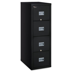 Fireking FIR4P1825CBL Patriot by FireKing Insulated Fire File, 1-Hour Fire Protection, 4 Legal/Letter File Drawers, Black, 17.75" x 25" x 52.75"