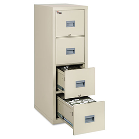 Fireking FIR4P1825CPA Patriot by FireKing Insulated Fire File, 1-Hour Fire Protection, 4 Legal/Letter File Drawers, Parchment, 17.75 x 25 x 52.75