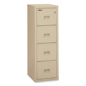 FireKing FIR4R1822CPA Compact Turtle Insulated Vertical File, 1-Hour Fire Protection, 4 Legal/Letter File Drawer, Parchment, 17.75 x 22.13 x 52.75