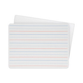 Flipside FLP10134 Two-Sided Red and Blue Ruled Dry Erase Board, 12 x 9, Ruled White Front, Unruled White Back, 12/Pack