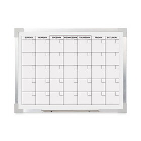 Flipside FLP17302 Framed Calendar Dry Erase Board, 24 x 18, White, Silver Aluminum Frame