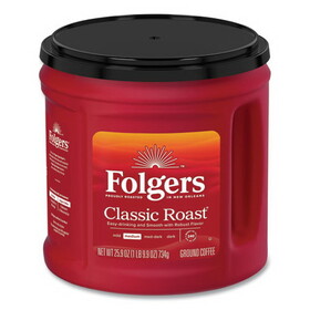 Folgers FOL20421CT Coffee, Classic Roast, Ground, 25.9 oz Canister, 6/Carton