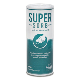 Fresh FRS614SSEA Super-Sorb Liquid Spill Absorbent, Lemon Scent, 720 oz Absorbing Volume, 12 oz Shaker Can