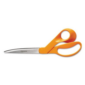 Fiskars FSK1944101008 Home and Office Scissors, 9" Long, 4.5" Cut Length, Orange Offset Handle