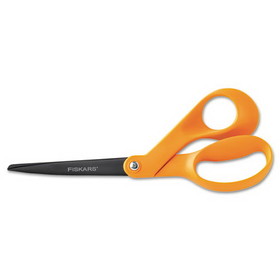 Fiskars FSK1999701007 Our Finest Scissors, 8" Long, 3.1" Cut Length, Orange Offset Handle