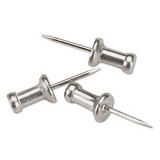 Advantus GEMCPAL4 Aluminum Head Push Pins, Aluminum, Silver, 1/2
