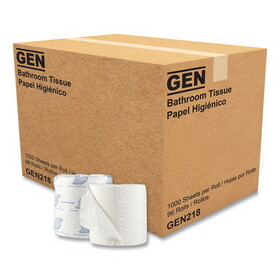GEN GEN218 Standard Bath Tissue, 1-Ply, 1000 Sheets, 96/carton