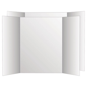 Eco Brites GEO26790 Two Cool Tri-Fold Poster Board, 36 x 48, White/White, 6/Carton