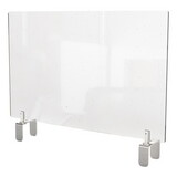 Ghent GHEPEC1842A Clear Partition Extender with Attached Clamp, 42 x 3.88 x 18, Thermoplastic Sheeting