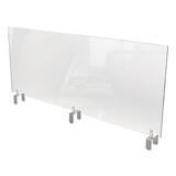 Ghent GHEPEC1848A Clear Partition Extender with Attached Clamp, 48 x 3.88 x 18, Thermoplastic Sheeting
