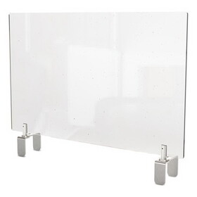Ghent GHEPEC2436A Clear Partition Extender with Attached Clamp, 36 x 3.88 x 24, Thermoplastic Sheeting