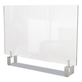 Ghent GHEPEC2442A Clear Partition Extender with Attached Clamp, 42 x 3.88 x 24, Thermoplastic Sheeting