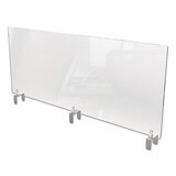 Ghent GHEPEC3048A Clear Partition Extender with Attached Clamp, 48 x 3.88 x 30, Thermoplastic Sheeting