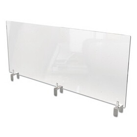 Ghent GHEPEC3048A Clear Partition Extender with Attached Clamp, 48 x 3.88 x 30, Thermoplastic Sheeting
