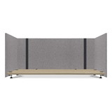Lumeah GN1LUAD48301G Adjustable Desk Screen with Returns, 48 to 78 x 29 x 26.5, Polyester, Gray