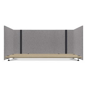 Lumeah GN1LUAD48301G Adjustable Desk Screen with Returns, 48 to 78 x 29 x 26.5, Polyester, Gray
