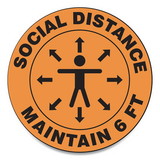 Accuform GN1MFS380ESP Slip-Gard Social Distance Floor Signs, 12