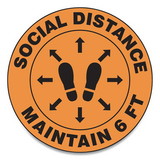 Accuform GN1MFS384ESP Slip-Gard Social Distance Floor Signs, 12