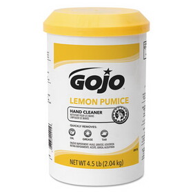 GOJO GOJ0915 Pumice Hand Cleaner, Lemon Scent, 4.5 lb Tub, 6/Carton
