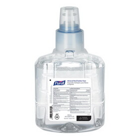 Purell GOJ190502CT Advanced Hand Sanitizer Foam, For LTX-12 Dispensers, 1,200 mL Refill, Fragrance-Free, 2/Carton