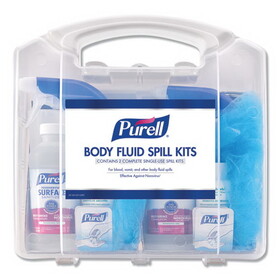 PURELL GOJ384101CLMS Body Fluid Spill Kit, 4.5" x 11.88" x 11.5", One Clamshell Case with 2 Single Use Refills/Carton