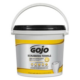 GOJO 6398-02 Scrubbing Towels, Hand Cleaning, White/Yellow, 170/Bucket, 2 Buckets/Carton