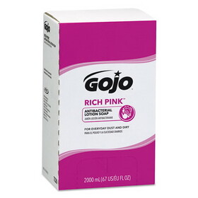 GO-JO INDUSTRIES GOJ7220 Rich Pink Antibacterial Lotion Soap Refill, 2000ml, Pink, 4/carton
