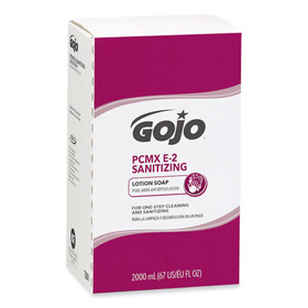GOJO GOJ728104CT E2 Sanitizing Lotion Soap with PCMX, For Pro TDX Dispenser, Fragrance-Free, 2,000 mL Refill Bag-in-Box, 4/Carton