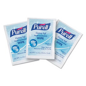 PURELL GOJ90261M Cottony Soft Individually Wrapped Sanitizing Hand Wipes, 5 x 7, Unscented, White, 1,000/Carton