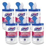 PURELL GOJ934106CT Foodservice Surface Sanitizing Wipes, Fragrance-Free, 10 x 7, 110/Canister, 6 Canisters/Carton