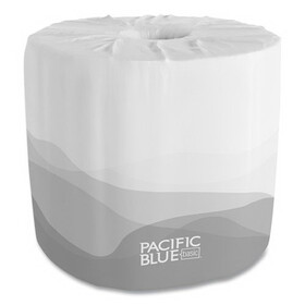 Georgia Pacific Professional GPC1458001 Pacific Blue Basic Bathroom Tissue, Septic Safe, 1-Ply, White, 1,210 Sheets/Roll, 80 Rolls/Carton