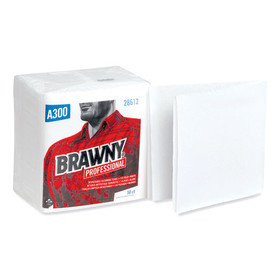 Brawny Professional GPC28612 Professional Cleaning Towels, 1-Ply, 12 x 13, White, 50/Pack, 12 Packs/Carton