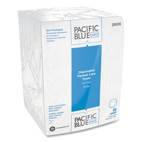 Georgia Pacific Professional GPC29506 Pacific Blue Select Disposable Patient Care Washcloths, 1-Ply, 10 x 13, Unscented, White, 55/Pack, 24 Packs/Carton