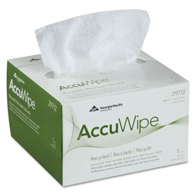 Georgia Pacific Professional GPC29712 AccuWipe Recycled One-Ply Delicate Task Wipers, 1-Ply, 4.5 x 8.25, Unscented, White, 280/Box